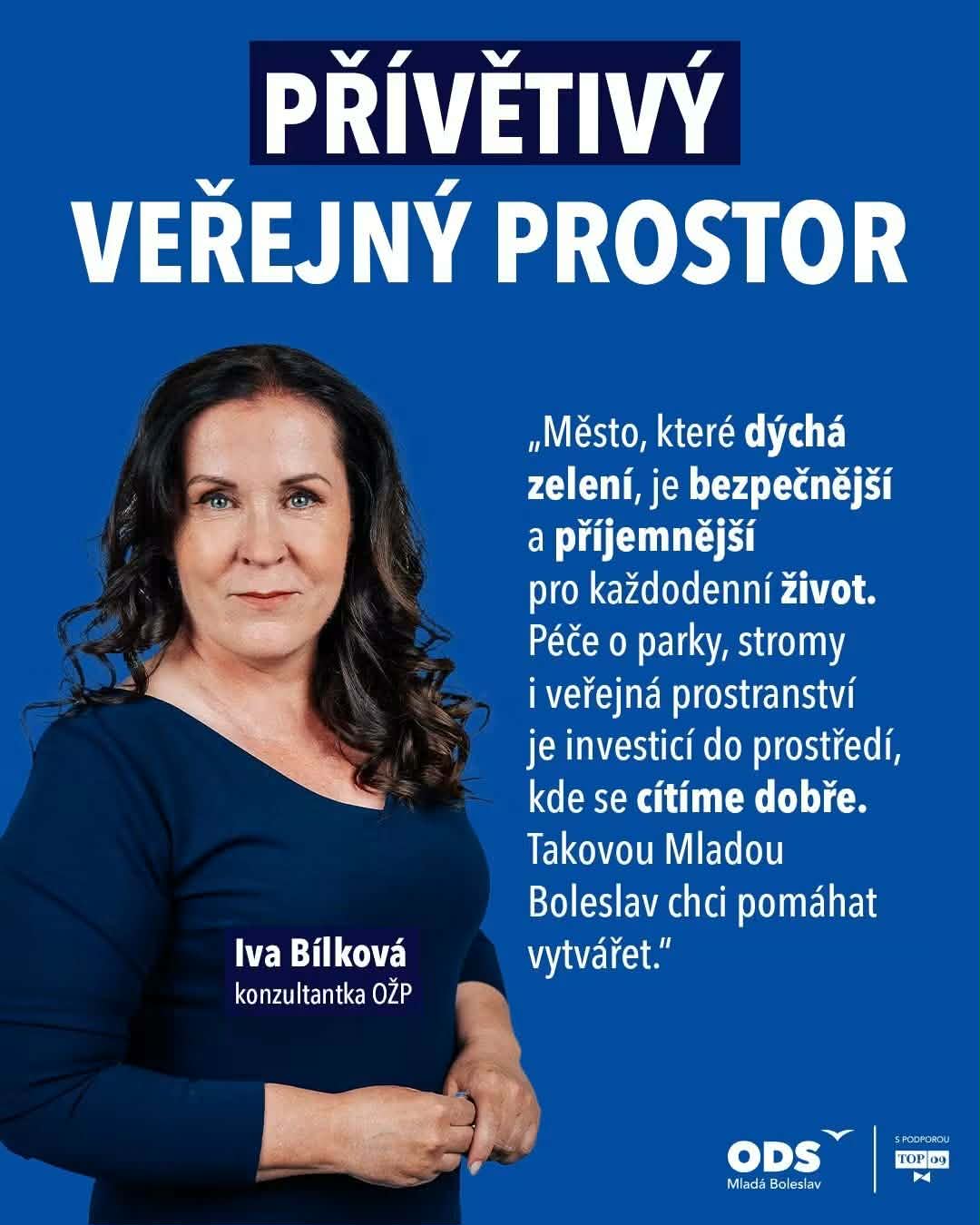 Iva Bílková a kandidáti TOP 09 pro komunální volby 2026